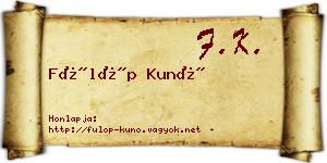 Fülöp Kunó névjegykártya