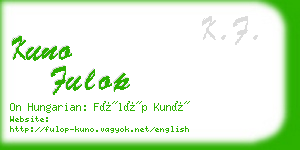 kuno fulop business card