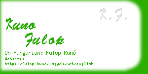 kuno fulop business card